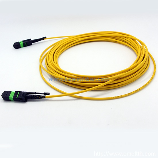 MTP Female to MTP Female 12 Fibers OM4 50/125 Multimode HD Trunk Cable, Polarity A, LSZH Bunch Pull tab type
