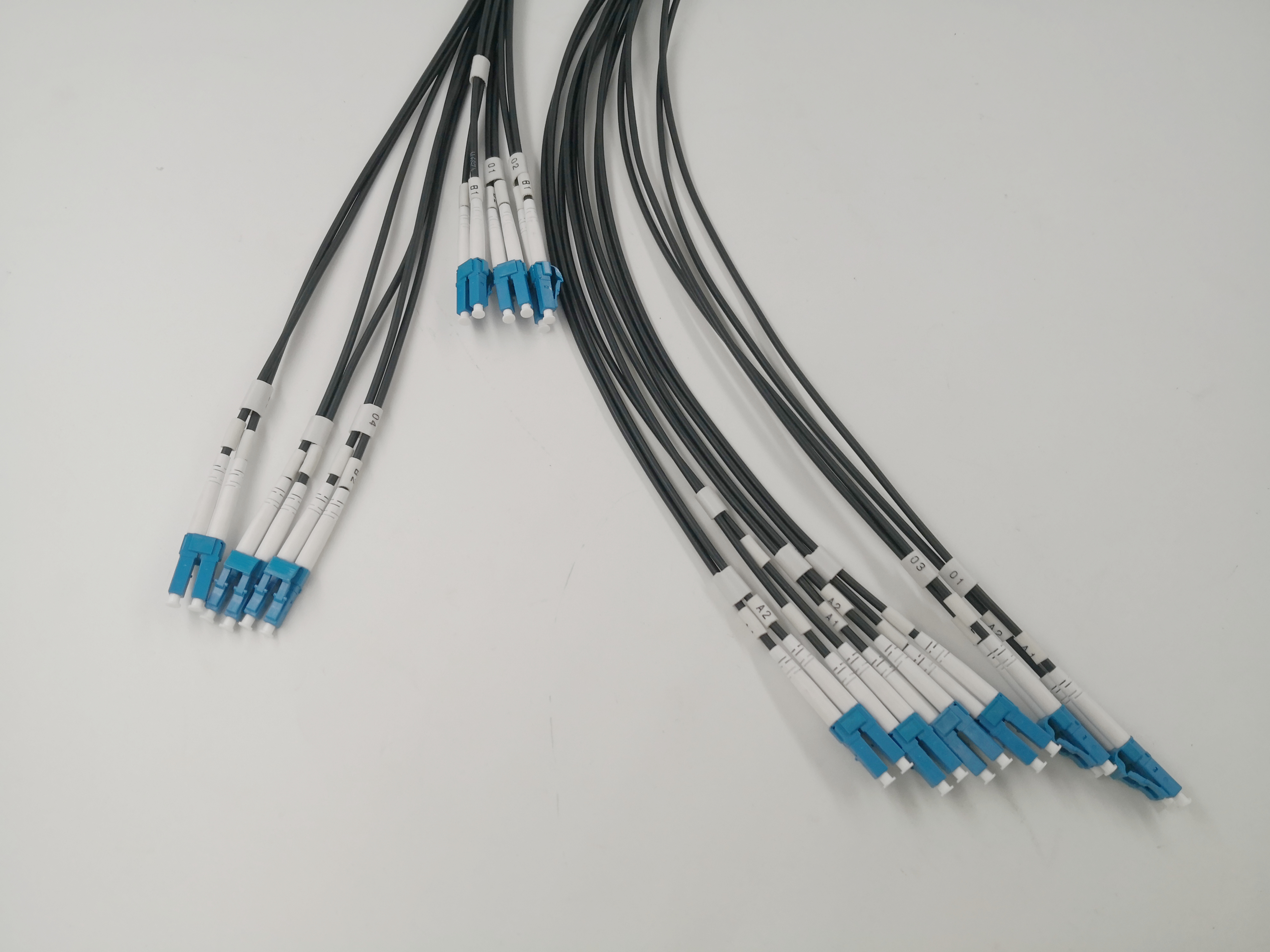 Multicores 5.0mm 7.0mm Outdoor Armored cable assembly 12F SM-G657A 6set Duplex LC connector patch cable