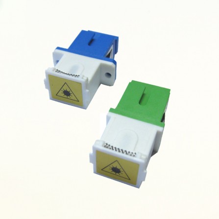 Laser Warning Labelled Simplex Duplex Sc Shutter Fiber Optic Adapter