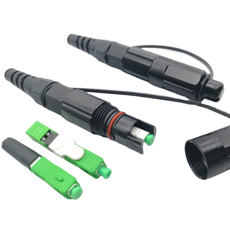 Optical fiber waterproof fast connect field installable reinforced optitap SC/APC connector