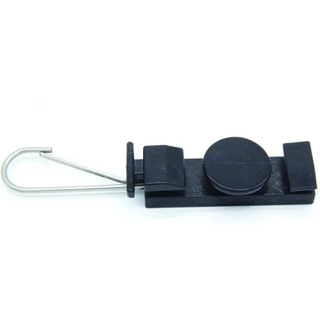 FTTH S type flat open hook fiber drop wire cable tension clamp