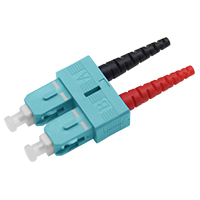 optical fiber connector SC duplex with clip for cable termination
