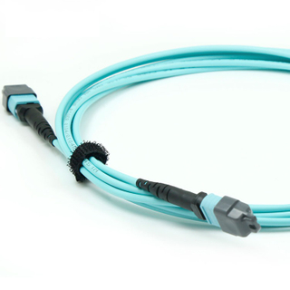 MTP-MTP Female to female fiber optic trunck patch cord OM3 100/400g Aqua LSZH