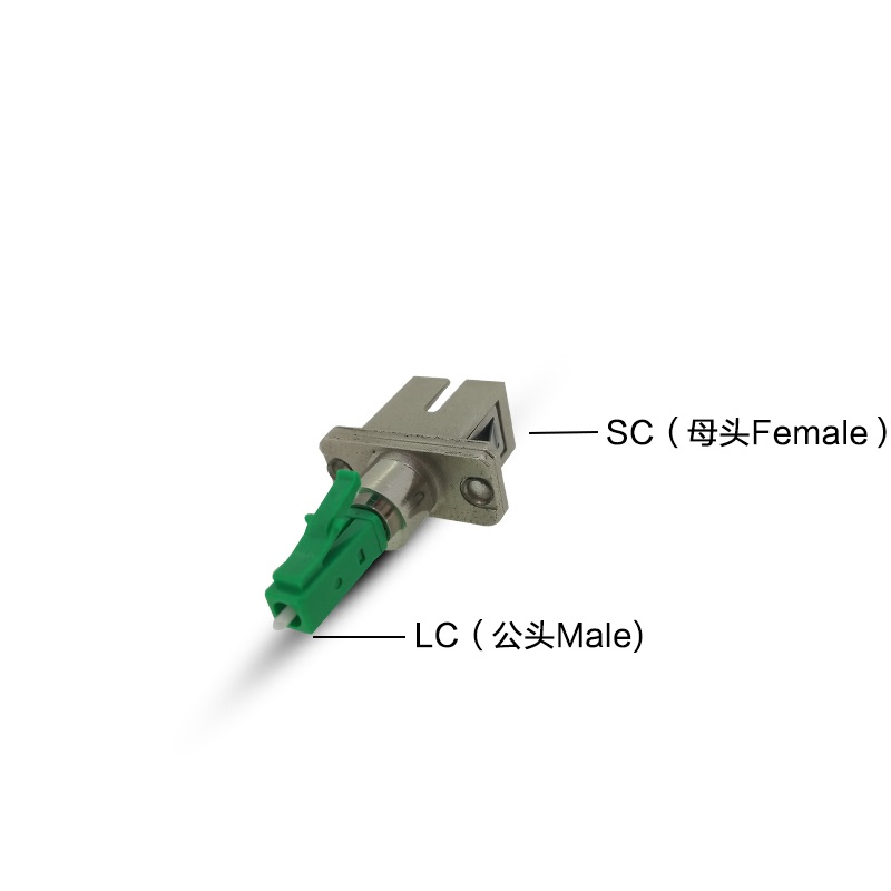 LC/PC male to SC/PC female hybrid optical fibre adapter 