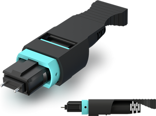 MPO fiber optic connector with pull tab