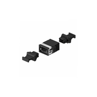 MPO-16 Black Fiber Optic Adapter/Coupler with Flange and flangeless