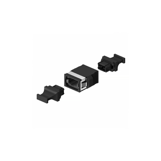 MPO-16 Black Fiber Optic Adapter/Coupler with Flange and flangeless