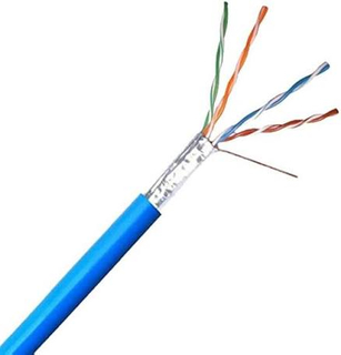 CAT5e Solid FTP Ethernet Cable, 24AWG Shielded Copper Lan network cable